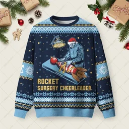 Rocket Surgery Cheerleader Ugly Christmas Sweater Christmas Party Outfit Xmas Gifts For Wife
