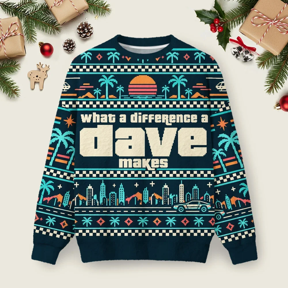 What A Difference Ugly Christmas Sweater Christmas Outfits Xmas Gifts For Husband