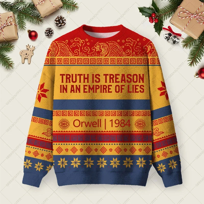 Orwell 1984 Ugly Christmas Sweater Christmas Party Outfit Xmas Gifts For Brother
