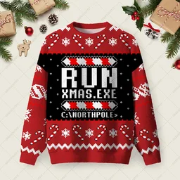 Run Xmas Exe Ugly Christmas Sweater Christmas Vacation Clothing Xmas Gifts For Coworkers
