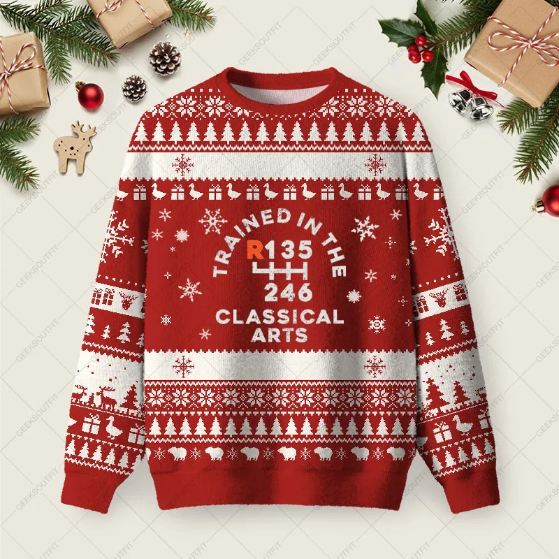 Trained In The Classical Arts Ugly Christmas Sweater Xmas Sweater Christmas Gifts For Sister