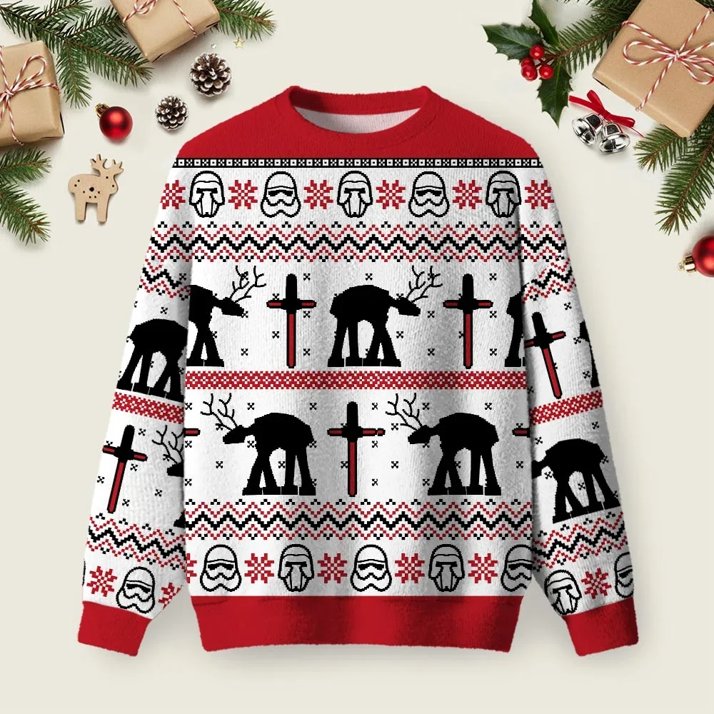 Moose Walker Ugly Christmas Sweater Xmas Merch Christmas Gifts For Animal Lovers