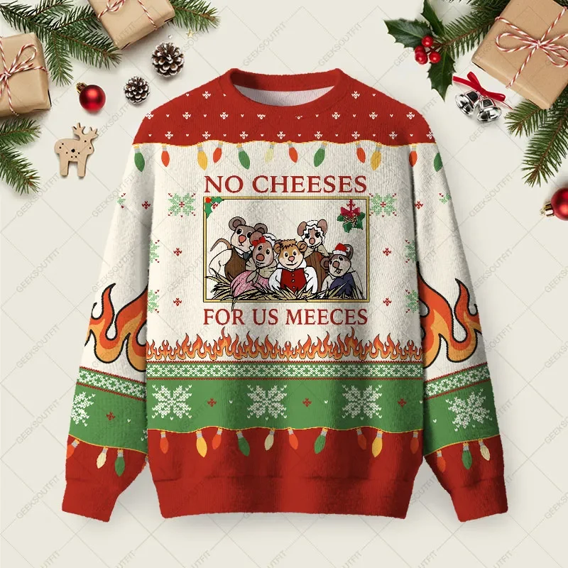 No Cheeses For Us Meece Ugly Christmas Sweater Xmas Apparel Christmas Gift For Sister