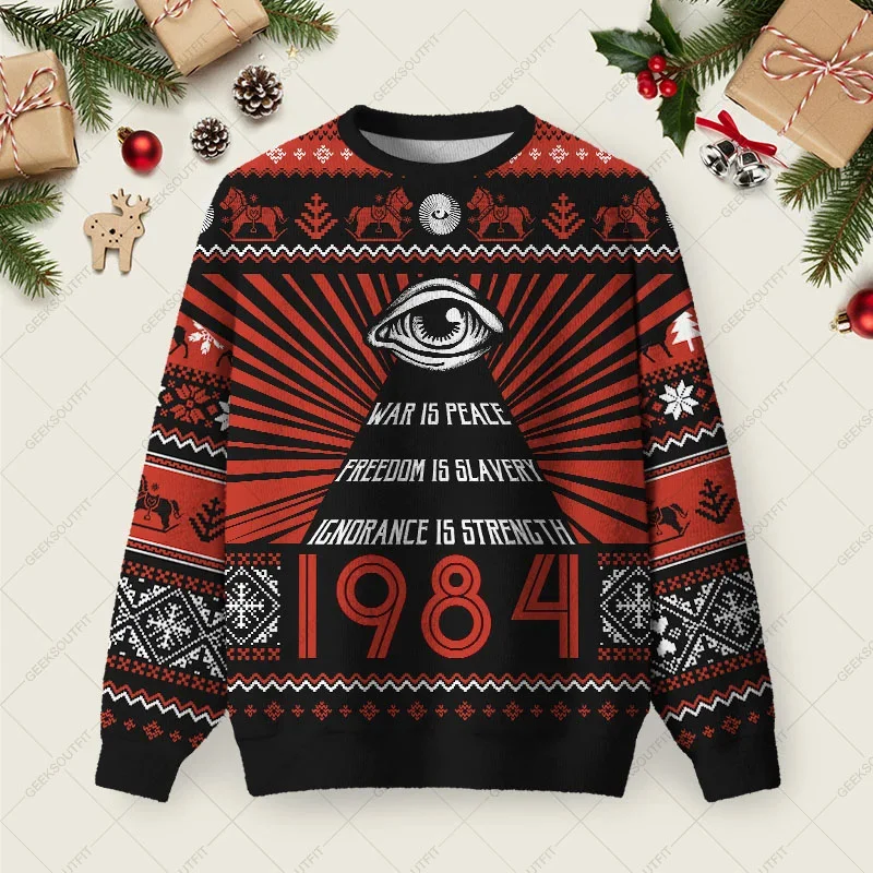 War Is Peace 1984 Ugly Christmas Sweater Funny Xmas Sweaters Xmas Gifts For Mom