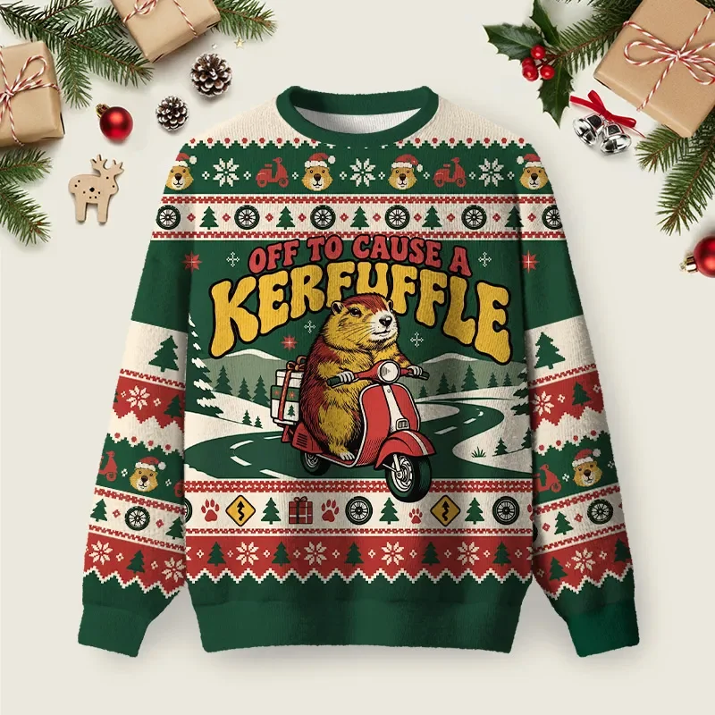 Off To Cause A Kerfuffle Ugly Christmas Sweater Funny Xmas Sweaters Xmas Gifts For Girlfriend