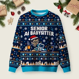 Senior AI Babysitter Ugly Christmas Sweater Xmas Sweater Christmas Gifts For Boyfriend