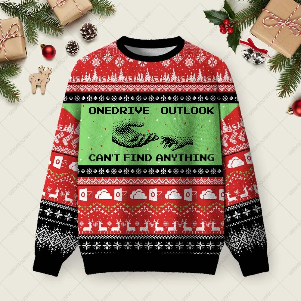 Onedrive Outlook Ugly Christmas Sweater Xmas Sweater Christmas Gifts Idea For Dad
