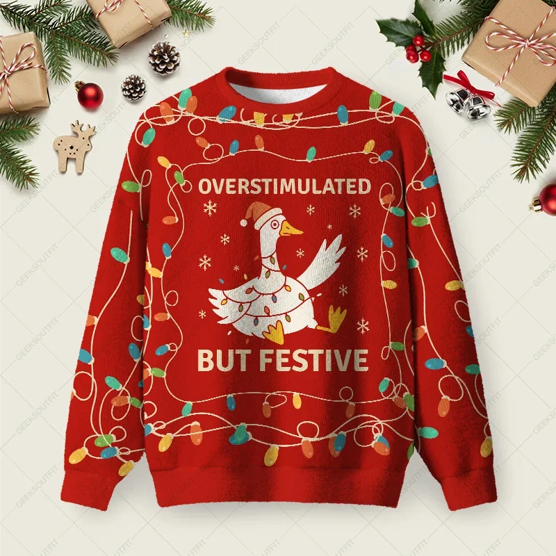 Overstimulated But Festive Christmas Sweater Xmas Merch Christmas Gifts For Mother