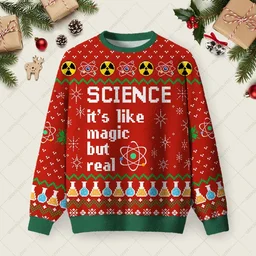 Science It_s Like Magic But Real Ugly Christmas Sweater Holiday Christmas Sweaters Xmas Gifts