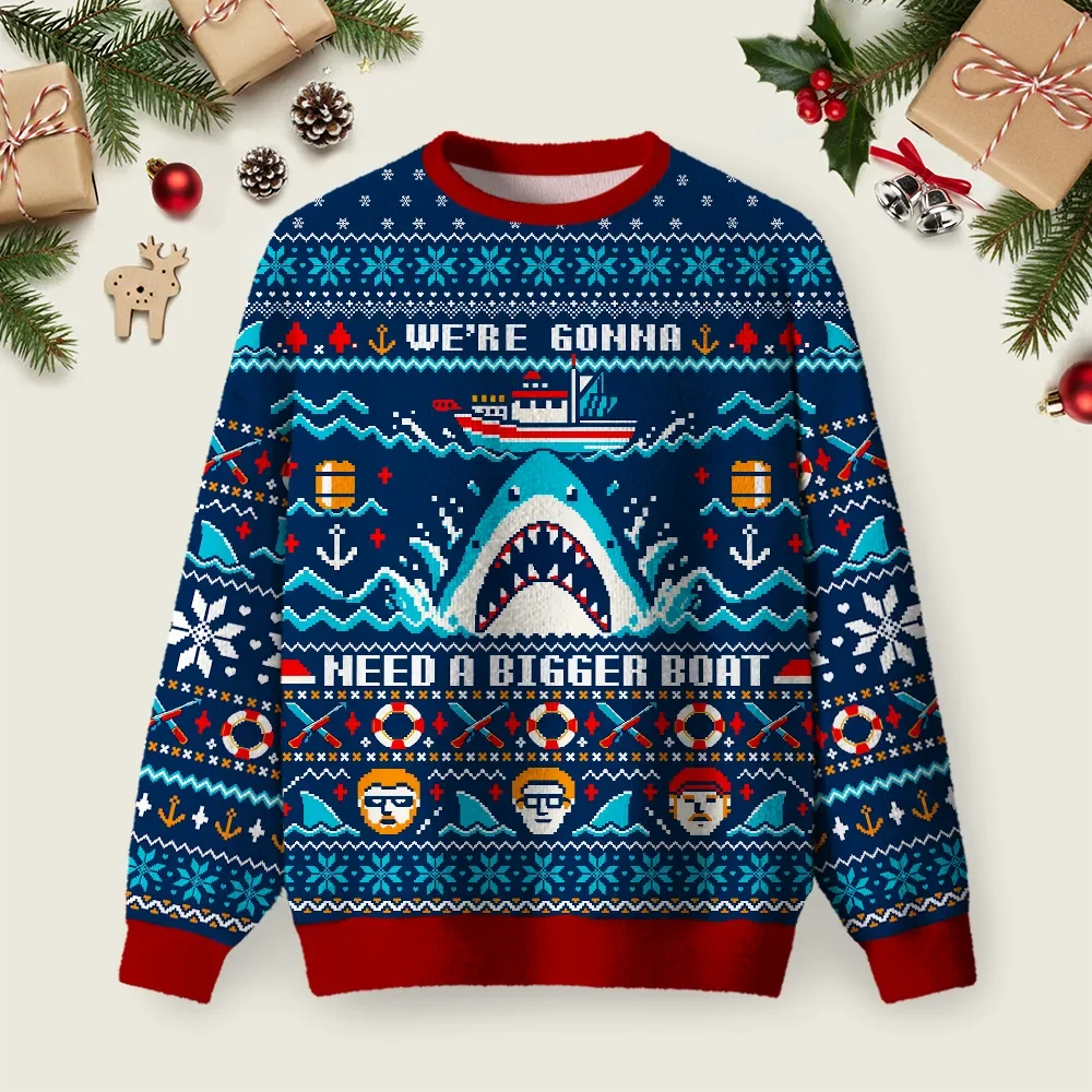 Nautical Shark Ugly Christmas Sweater Holiday Christmas Sweaters Xmas Gifts For Husband