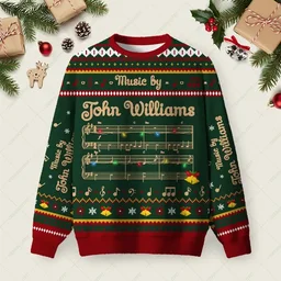 Music By John Williams Ugly Christmas Sweater Xmas Merch Christmas Gifts For Music Lovers