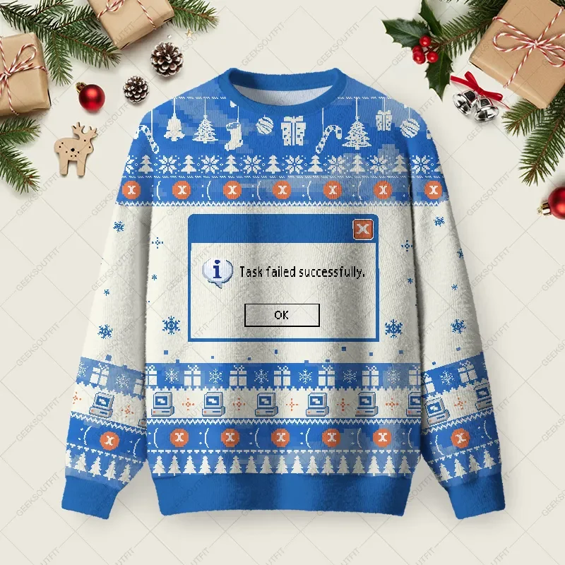 Task Failed Successfully Ugly Christmas Sweater Holiday Christmas Sweaters Gifts For BFF