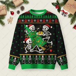 Skelebration Ugly Christmas Sweater Xmas Merch Christmas Gifts For Skeleton Lovers