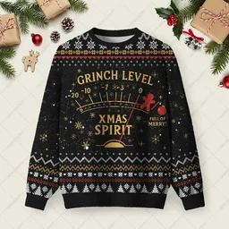 Xmas Spirit Meter Ugly Christmas Sweater Xmas Apparel Christmas Gifts For Christmas Lovers
