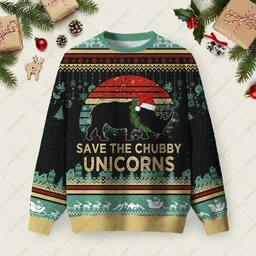 Save The Chubby Unicorns Christmas Sweater Xmas Apparel Christmas Gifts For Unicorn Lovers