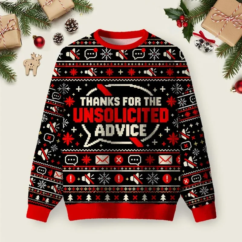 Unsolicited Advice Ugly Christmas Sweater Holiday Christmas Sweaters Xmas Gifts For Boyfriend