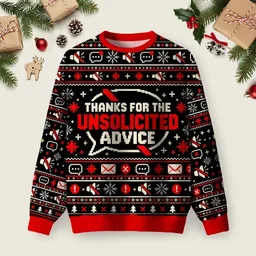 Unsolicited Advice Ugly Christmas Sweater Holiday Christmas Sweaters Xmas Gifts For Boyfriend
