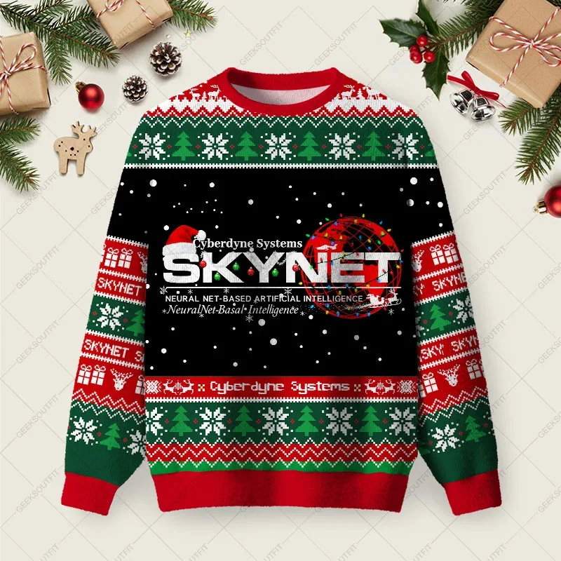 Skynet Workspace Ugly Christmas Sweater Christmas Vacation Apparel Xmas Gifts For Him