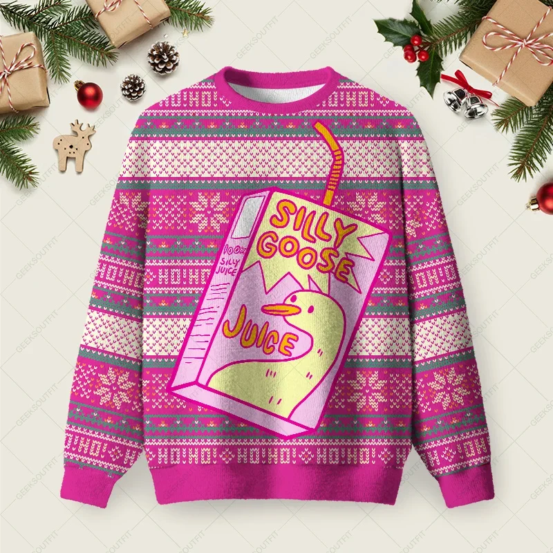 Silly Goose Juice Party Ugly Christmas Sweater Winter Clothing Xmas Gifts For Daughter