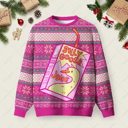 Silly Goose Juice Party Ugly Christmas Sweater Winter Clothing Xmas Gifts For Daughter