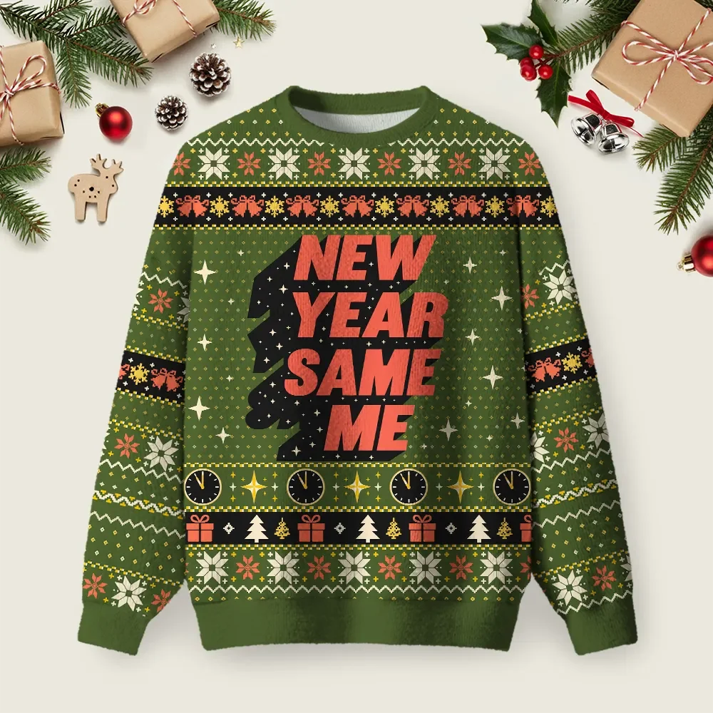 New Year Same Me Ugly Christmas Sweater Funny Xmas Sweaters Xmas Gifts For Daughter