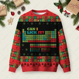 Periodic Christmas Lick Ugly Christmas Sweater Xmas Apparel Christmas Gifts For Science Lovers