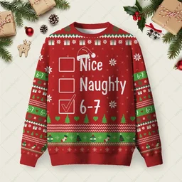 Nice Naughty 67 Ugly Christmas Sweater Christmas Vacation Clothing Xmas Gifts For Brother