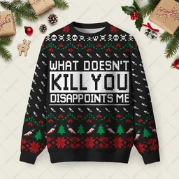 What Doesn_t Kill You Disappoints Me Ugly Christmas Sweater Xmas Sweater Gifts Idea