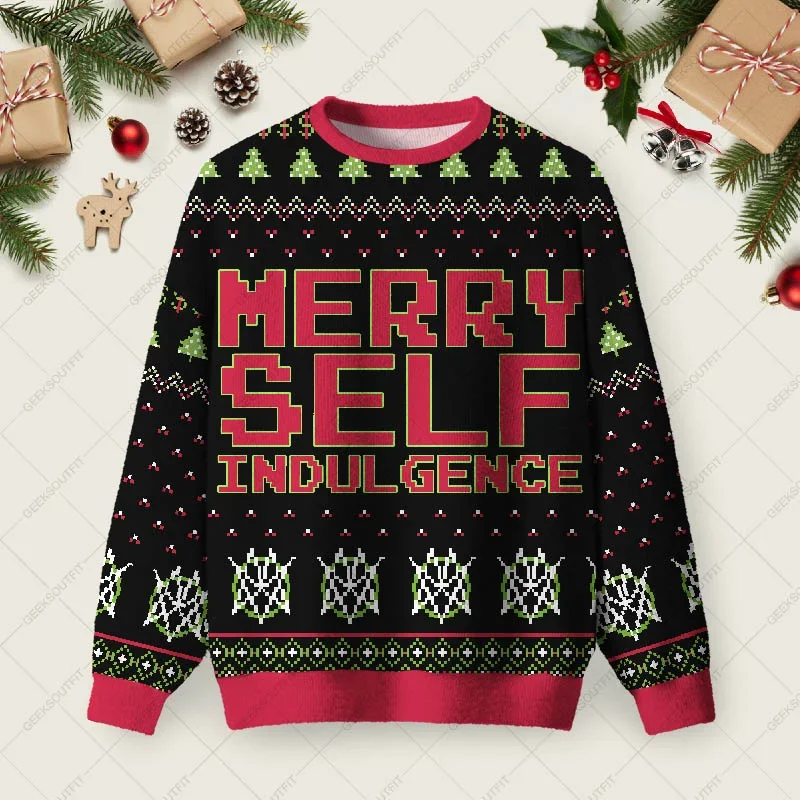 Merry Self Indulgence Ugly Christmas Sweater Holiday Christmas Sweaters Xmas Gifts For Mom