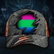 Polysexuality Flag Hat 3D Vintage USA Flag Cap Polysexual Pride Flag Merch Gift For Him