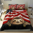 Sloth American Flag Bedding Set Unique Patriotic Sloth Comforter Set Parent Gift Ideas