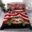 Sloth American Flag Bedding Set Unique Patriotic Sloth Comforter Set Parent Gift Ideas