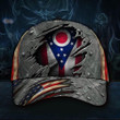 Ohio State Flag Hat 3D Printed US Flag Old Retro Vintage Hat For Men - Pfyshop.com