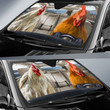 Hen and Rooster Auto Sun Shade Car Sunshade Custom Made Print Car Decor Accessories