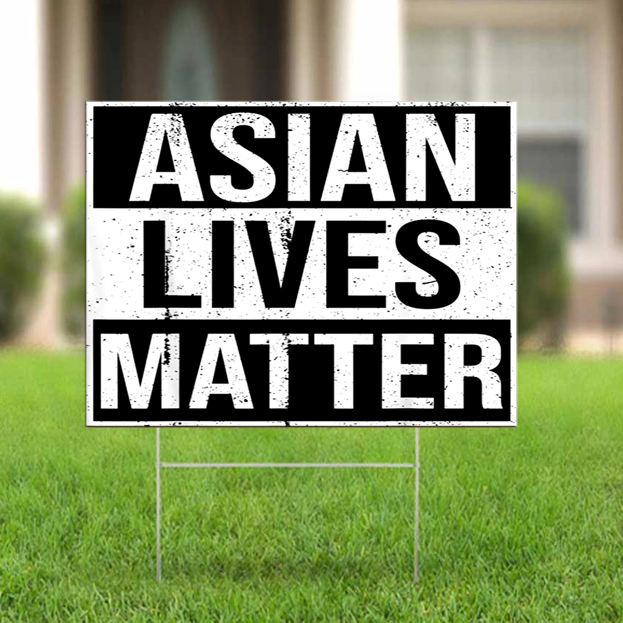 Asian Lives Matter Yard Sign Love Is Love Stop AAPI Hate Is A Virus Fight Racism Decor
