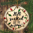 2020 Sucks But Yay Christmas Ornament Funny Christmas Ornament Fuck 2020 Ornament - Pfyshop.com