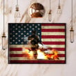 Soldiers American Flag Poster Vintage Patriotic Wall Decorative Gift For Military Men
