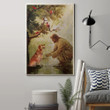 Golden Retriever And Jesus Christ Poster Print Vintage Christian Home Living Room Decor