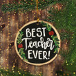 Teacher Ornament Best Teacher Ever Ornament 2021 Christmas Teacher Christmas Gift Idea