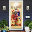 He is Risen Cross American Flag Easter Door Cover Christian Easter Door Decoration Ideas - Pfyshop.com