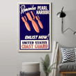 Remember Pearl Harbor Poster Wall Art Home Decor Poster Housewarming Gift Idea
