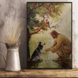 Husky And Jesus Christ Poster Vintage Christian Religious Easter Poster Art Wall Decoration