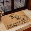 Dinosaur Home Is Where The Raw Is Doormat Funny Door Mat One Gift Whole Family