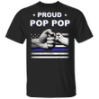 Proud Pop Pop Shirt Fist Bump Thin Blue Line American Flag T-Shirt Police Gifts For Grandpa