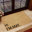 Hi I'm Mat Doormat Funny Cute Welcome Mat Entrance Mat Indoor Outdoor