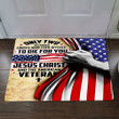 Jesus Christ And American Veterans Doormat Thank You Gifts For Veterans