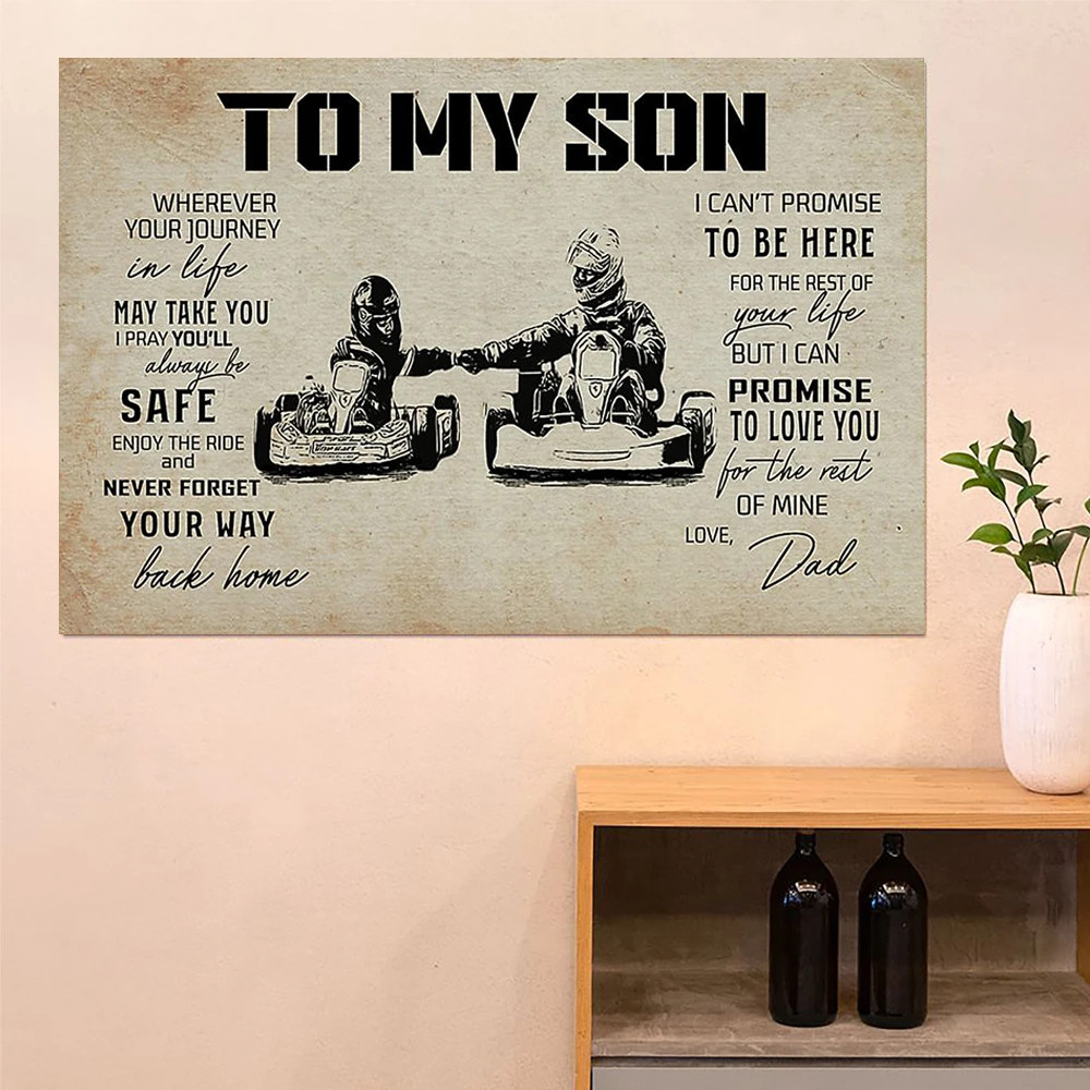 Kart Racing To My Son Vintage Poster Wall Room Decor Sentimental Gift For My Son From Dad