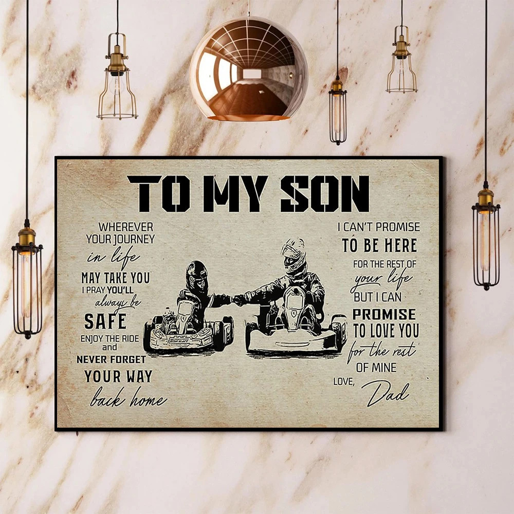 Kart Racing To My Son Vintage Poster Wall Room Decor Sentimental Gift For My Son From Dad