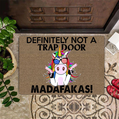 Unicorn Madafakas Definitely Not A Trap Door Doormat Fun Front Door Mat Sayings