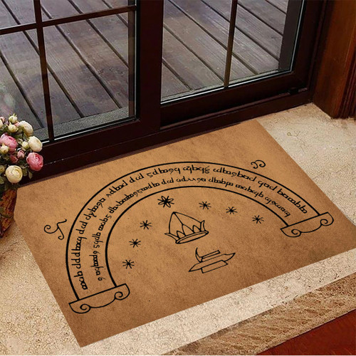 Lord Of The Rings Doormat Speak To Friend And Enter Welcome Mat Indoor Outdoor Doormat Decor